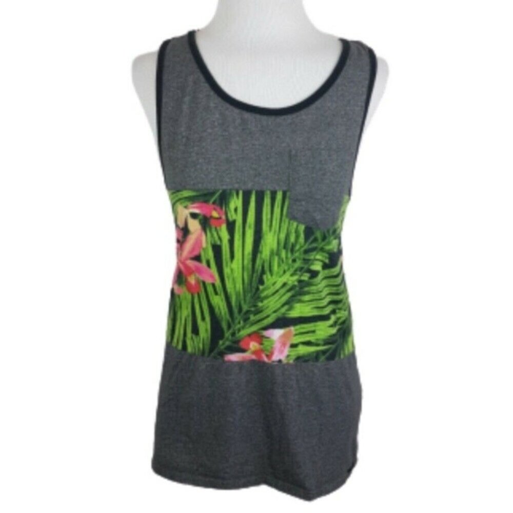 On The Byas Tropical Print Tank Top Muscle Gym